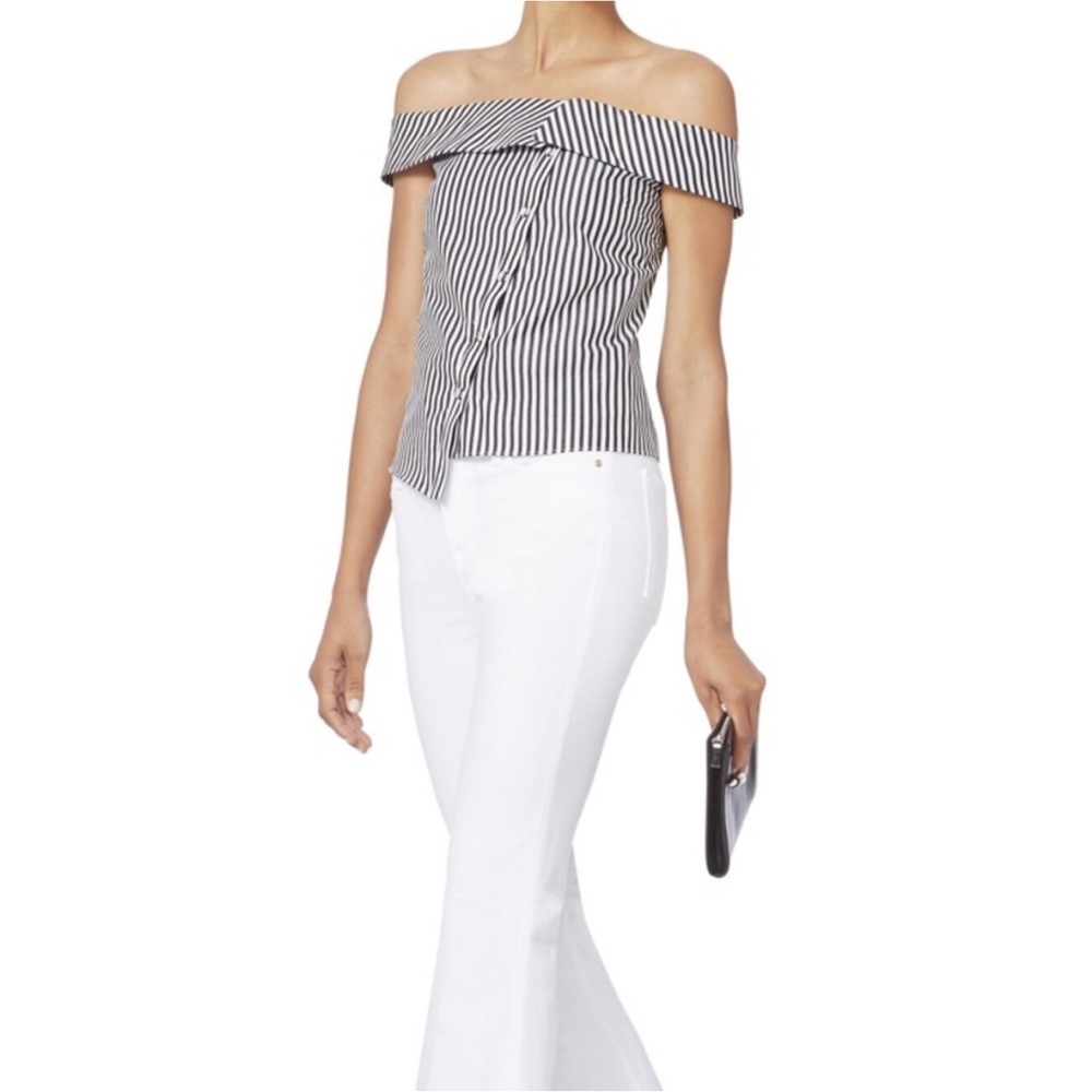 Intermix Striped Off Shoulder Top New - Picture 3 of 10